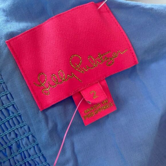 LILLY PULITZER Size 2 Ryann Belted Eyelet Sheath Dress Frenchie Blue $258 - Picture 10 of 13